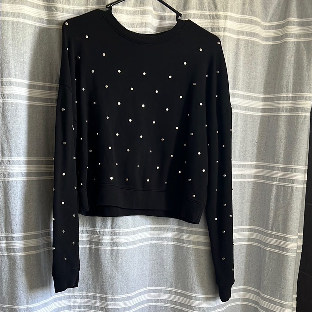 Black Studded Women's Top